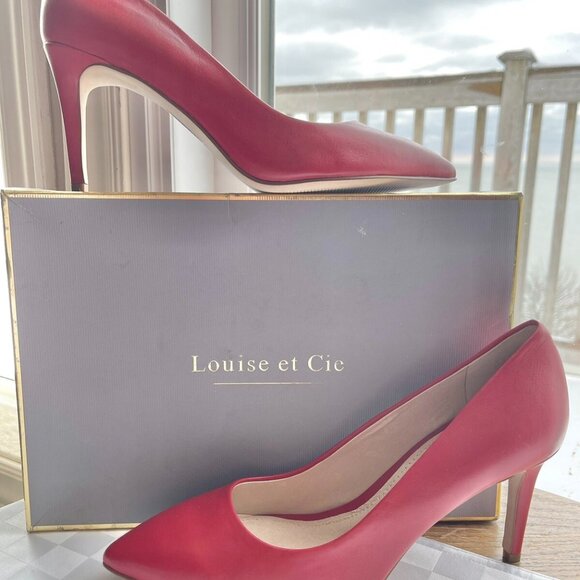 Louise et Cie Hanabeth Vespa Red Leather Pointed Toe Pumps - Picture 13 of 15